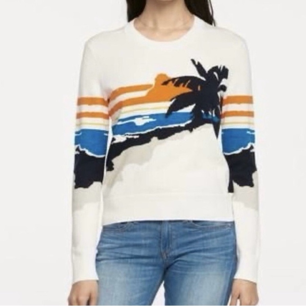 Rag & Bone Nicki Palm Graphic Intarsia Pullover Sweater XS